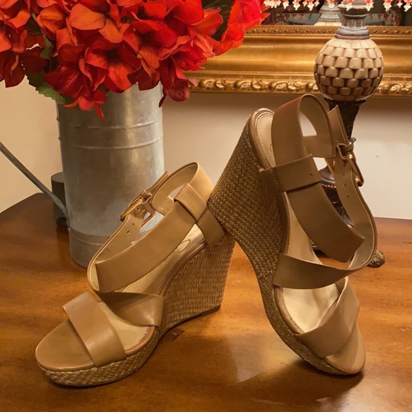 Jessica Simpson ESPADRILLE WEDGE SANDAL Nude Strappy 8.5 sandals - Picture 4 of 7